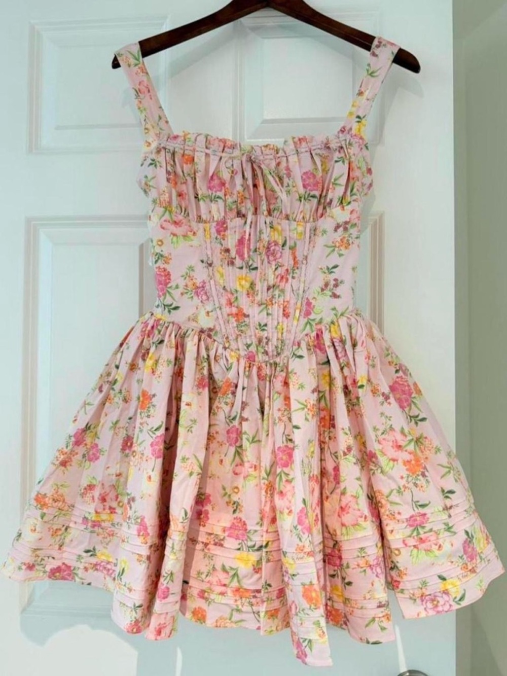 House of CB Pink Floral Ruffled Sundress for Girls - Picture 1 of 8